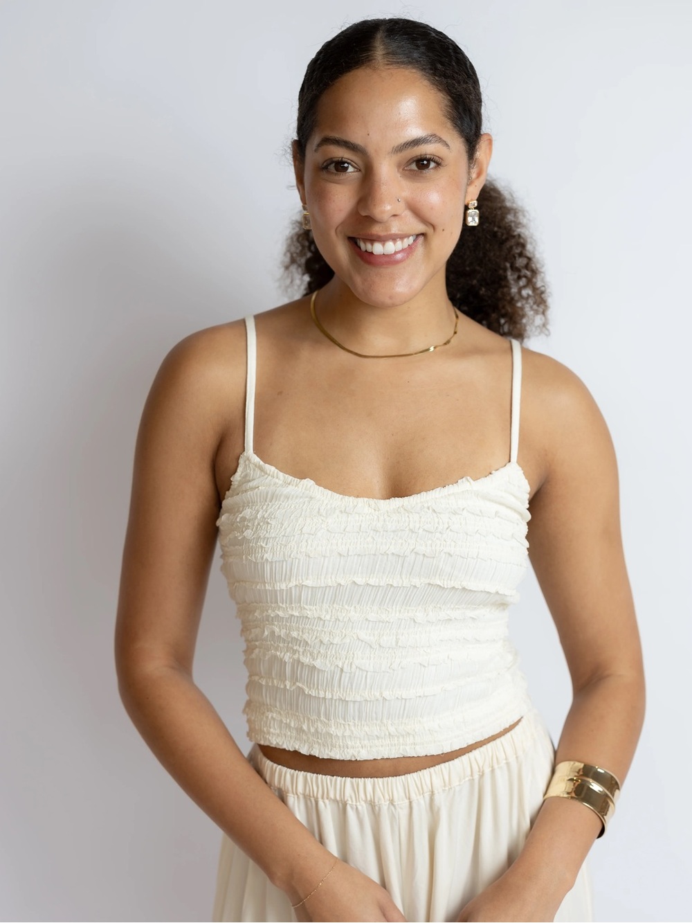 Capital Letters Ruffled Cami Top
